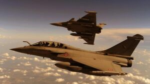 Two Rafale aircraft conduct an alleged "UFO" hunt over Imphal Airport.