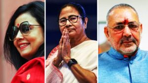 Giriraj Singh's 'thumka' comment on Mamata Banerjee is criticized by Mahua Moitra.