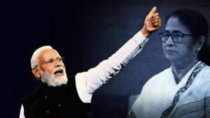 Modi insults Mamata at the Bengal gathering by calling her a "Sandeshkhali storm."